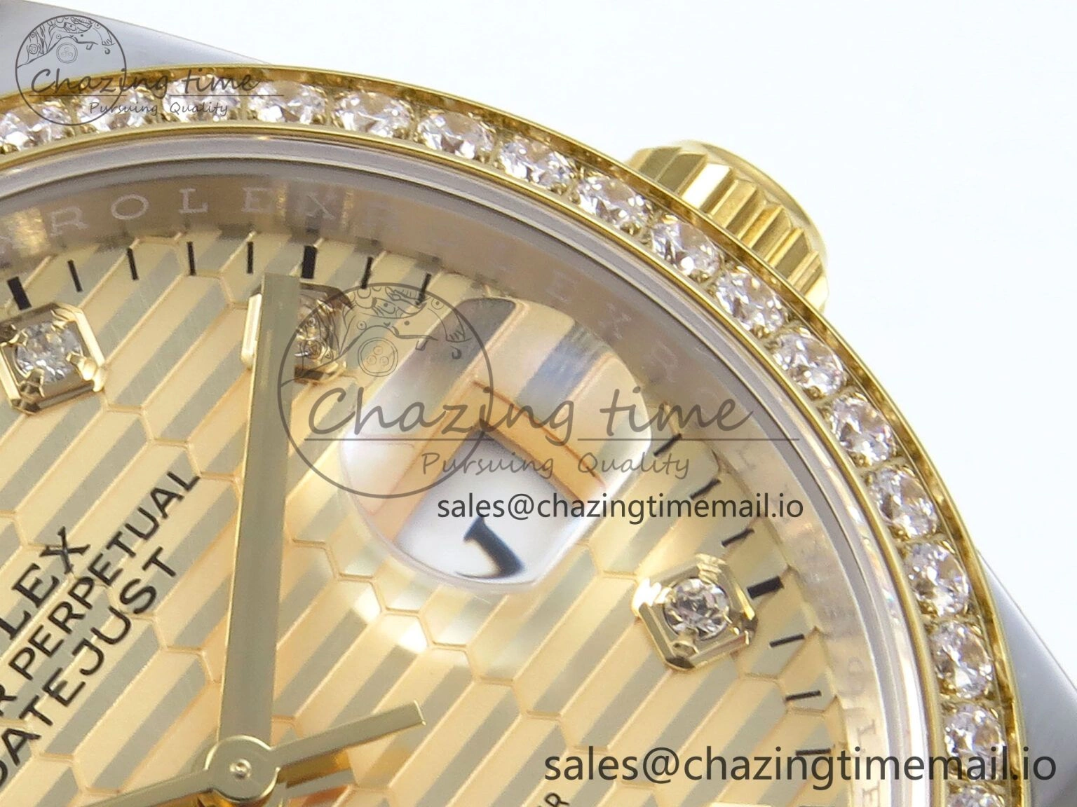 DateJust 36 126283RBR EWEF Best Edition YG Textured Diamonds Dial on SS YG Oyster Bracelet A Trendy 666