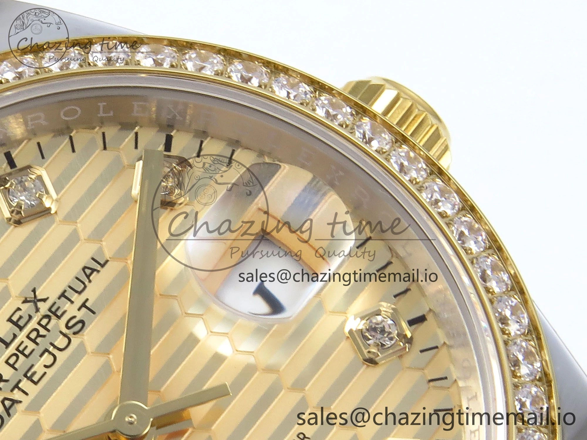 DateJust 36 126283RBR EWEF Best Edition YG Textured Diamonds Dial on SS YG Oyster Bracelet A Trendy 666