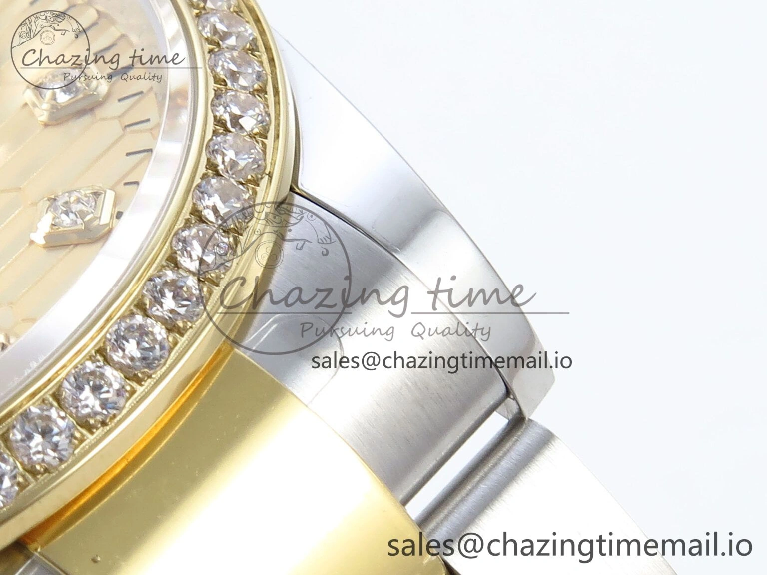 DateJust 36 126283RBR EWEF Best Edition YG Textured Diamonds Dial on SS YG Oyster Bracelet A Trendy 666