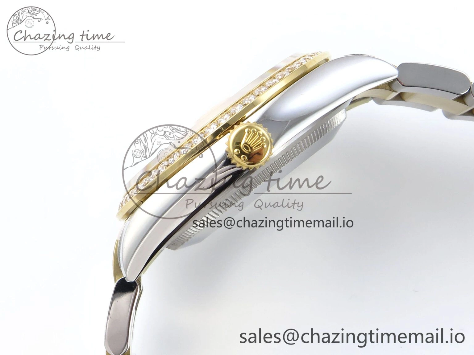 DateJust 36 126283RBR EWEF Best Edition YG Textured Diamonds Dial on SS YG Oyster Bracelet A Trendy 666