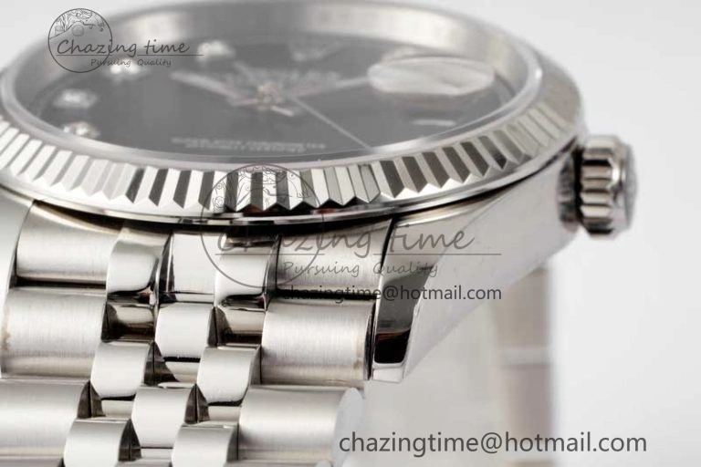 DateJust 36 DIWF 1:1 Best Edition 904L Steel Black Diamonds Dial on Jubilee Bracelet SA StreetReady 2319