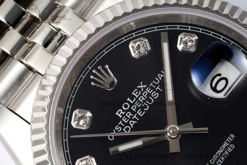 DateJust 36 DIWF 1:1 Best Edition 904L Steel Black Diamonds Dial on Jubilee Bracelet SA StreetReady 2319