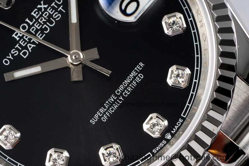 DateJust 36 DIWF 1:1 Best Edition 904L Steel Black Diamonds Dial on Jubilee Bracelet SA StreetReady 2319