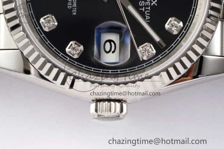 DateJust 36 DIWF 1:1 Best Edition 904L Steel Black Diamonds Dial on Jubilee Bracelet SA StreetReady 2319