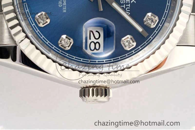 OnTrend DateJust 36 DIWF 1:1 Best Edition 904L Steel Blue Diamonds Dial on Jubilee Bracelet SA 2311