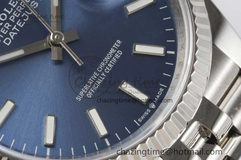 DateJust 36 DIWF 1:1 Best Edition 904L Steel Blue Stick Dial on Jubilee Bracelet SA ZipUp 2317