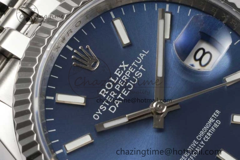 DateJust 36 DIWF 1:1 Best Edition 904L Steel Blue Stick Dial on Jubilee Bracelet SA ZipUp 2317
