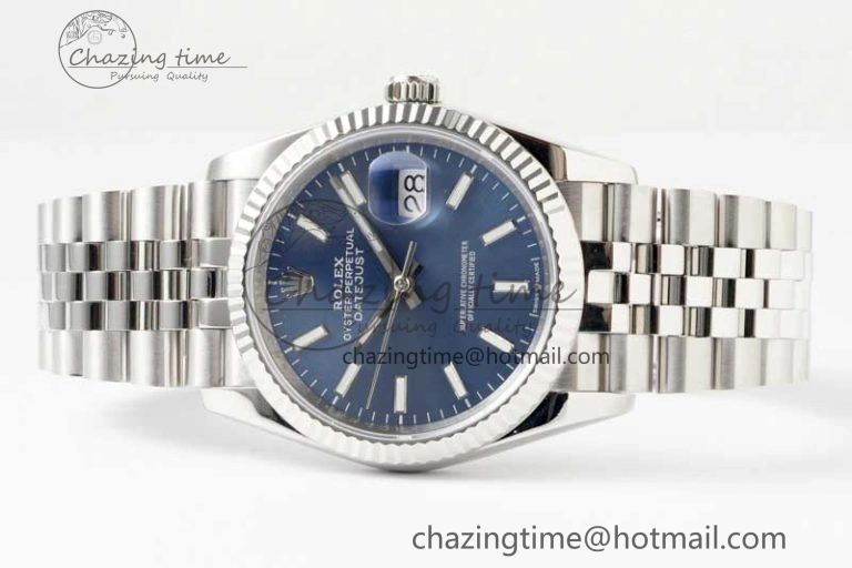 DateJust 36 DIWF 1:1 Best Edition 904L Steel Blue Stick Dial on Jubilee Bracelet SA ZipUp 2317