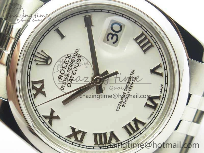 Flexible DateJust 36 SS 116200 ARF 1:1 Best Edition White Roman Dial On SS Jubilee Bracelet SA 3466