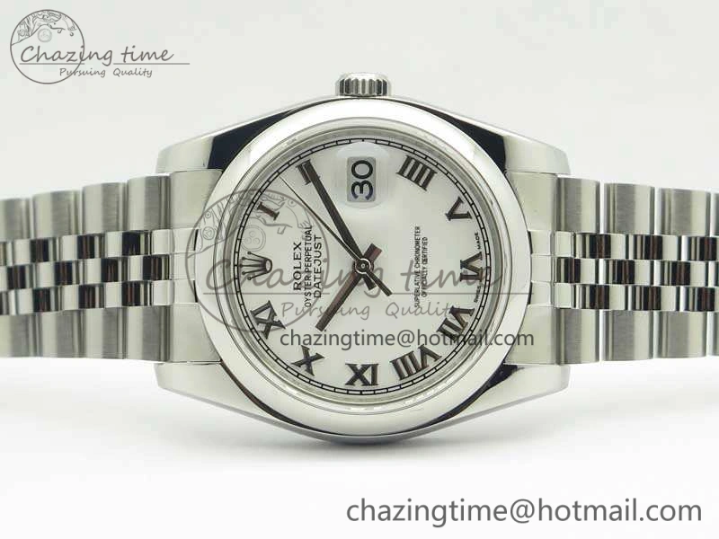 Flexible DateJust 36 SS 116200 ARF 1:1 Best Edition White Roman Dial On SS Jubilee Bracelet SA 3466