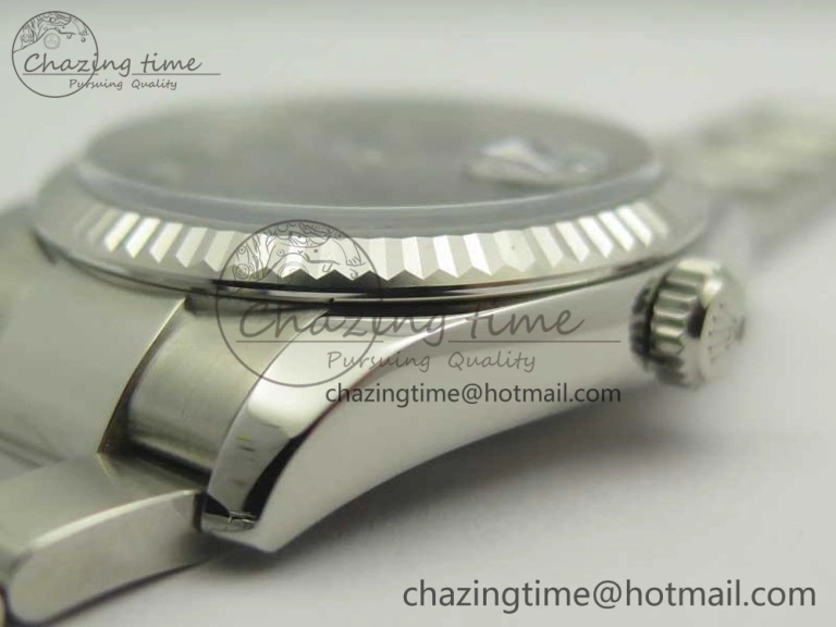 DateJust 36 SS 116200 Fluted Bezel DJF Best Edition Black Com Diam Dial on SS 904L Oyster Bracelet A Soft 10676