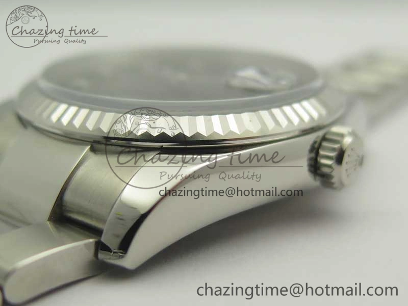 DateJust 36 SS 116200 Fluted Bezel DJF Best Edition Black Com Diam Dial on SS 904L Oyster Bracelet A Soft 10676