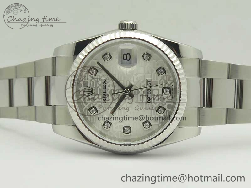 Sleek DateJust 36 SS 116200 Fluted Bezel DJF Best Edition Silver Com Diam Dial on SS 904L Oyster Bracelet A 10679