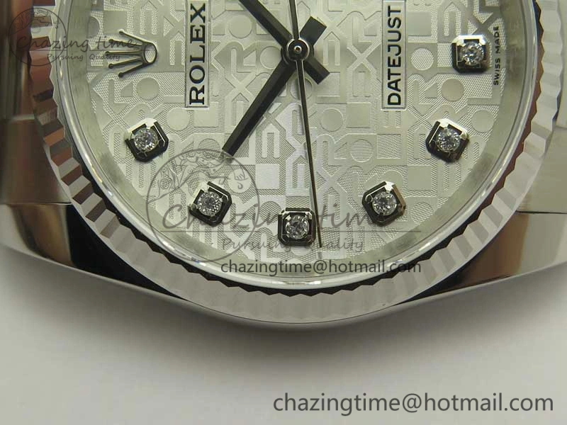 Sleek DateJust 36 SS 116200 Fluted Bezel DJF Best Edition Silver Com Diam Dial on SS 904L Oyster Bracelet A 10679