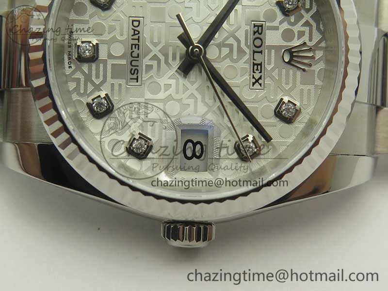 Sleek DateJust 36 SS 116200 Fluted Bezel DJF Best Edition Silver Com Diam Dial on SS 904L Oyster Bracelet A 10679