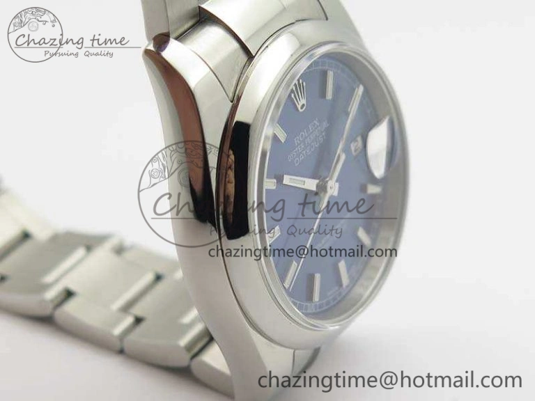WeatherProof DateJust 36 SS 116200 Polished Bezel ARF 1:1 Best Edition Blue Dial On 904L SS Oyster Bracelet SA 3537