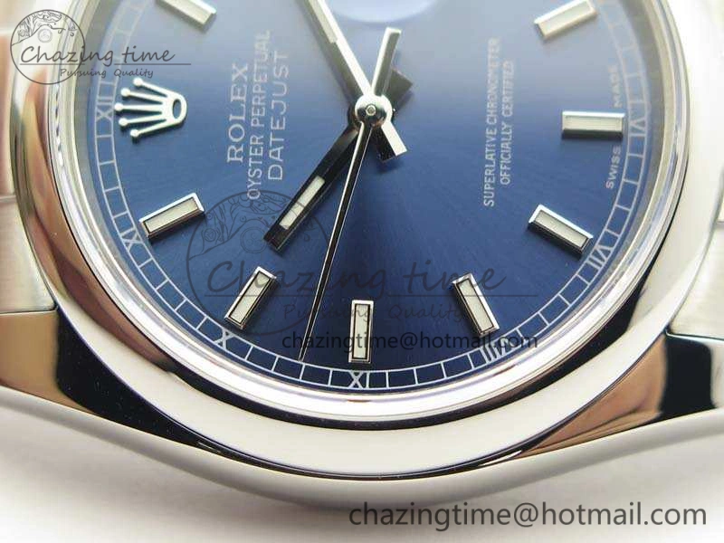 WeatherProof DateJust 36 SS 116200 Polished Bezel ARF 1:1 Best Edition Blue Dial On 904L SS Oyster Bracelet SA 3537