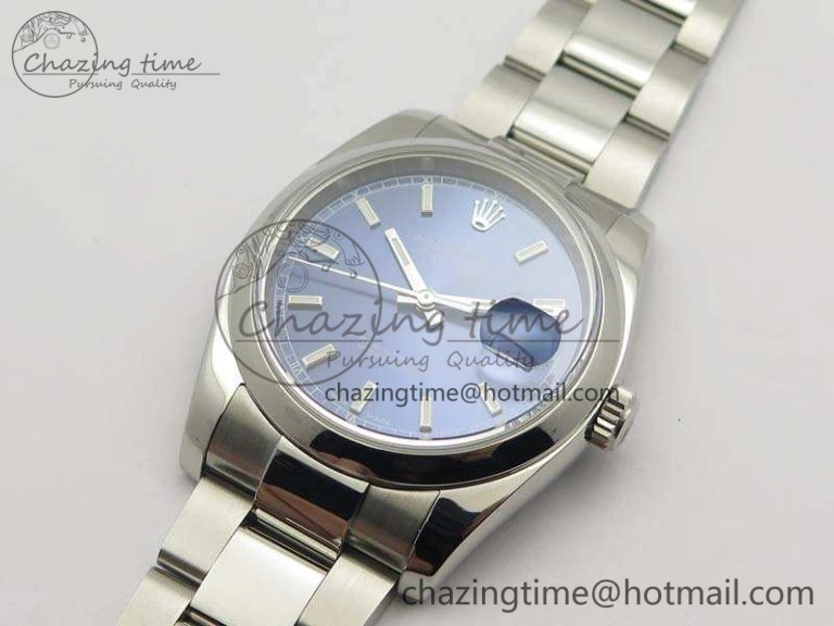 WeatherProof DateJust 36 SS 116200 Polished Bezel ARF 1:1 Best Edition Blue Dial On 904L SS Oyster Bracelet SA 3537