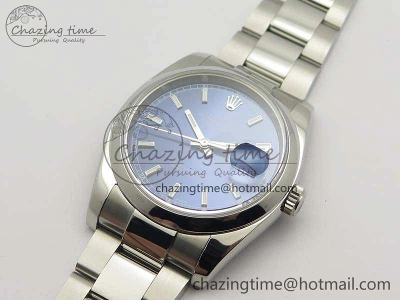 WeatherProof DateJust 36 SS 116200 Polished Bezel ARF 1:1 Best Edition Blue Dial On 904L SS Oyster Bracelet SA 3537