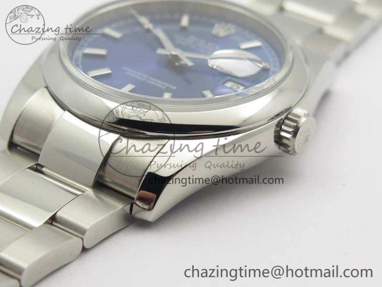 WeatherProof DateJust 36 SS 116200 Polished Bezel ARF 1:1 Best Edition Blue Dial On 904L SS Oyster Bracelet SA 3537
