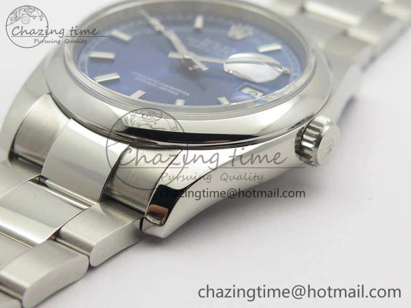 WeatherProof DateJust 36 SS 116200 Polished Bezel ARF 1:1 Best Edition Blue Dial On 904L SS Oyster Bracelet SA 3537