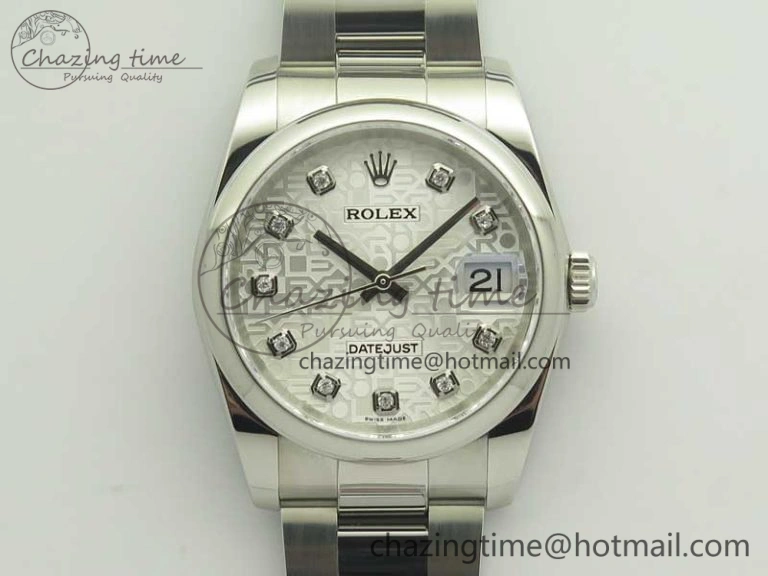 DateJust 36 SS 116200 Polished Bezel DJF Best Edition Silver Com Diam Dial on SS 904L Oyster Bracelet A Contemporary 3370