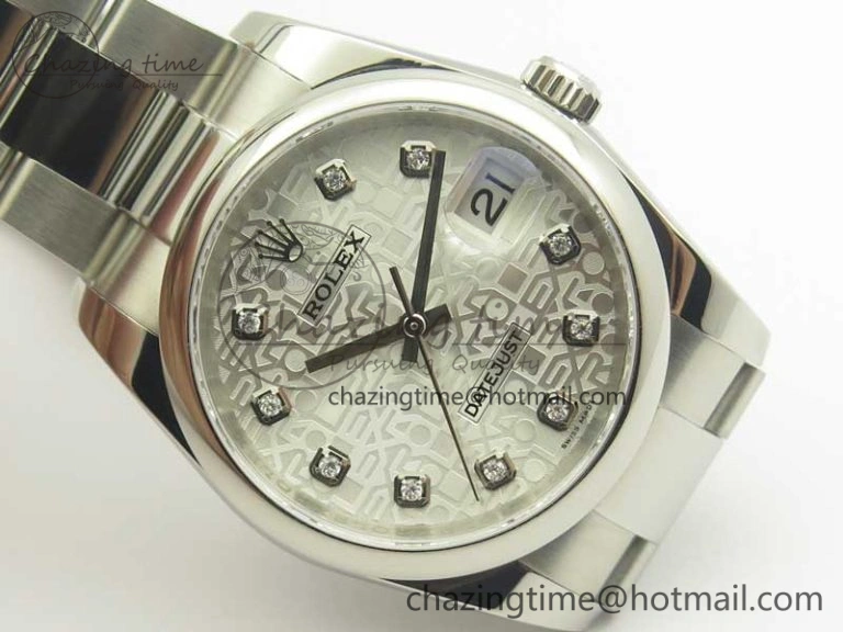 DateJust 36 SS 116200 Polished Bezel DJF Best Edition Silver Com Diam Dial on SS 904L Oyster Bracelet A Contemporary 3370