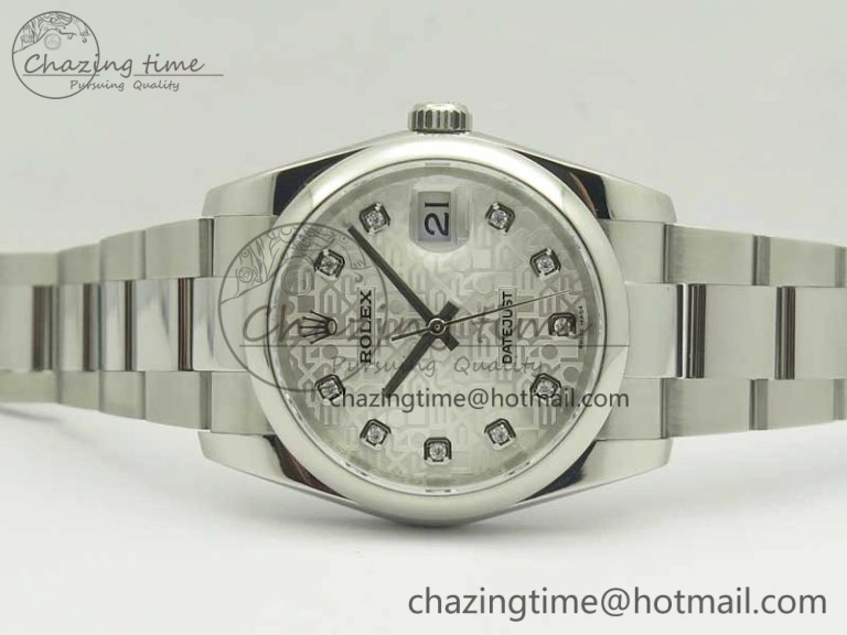 DateJust 36 SS 116200 Polished Bezel DJF Best Edition Silver Com Diam Dial on SS 904L Oyster Bracelet A Contemporary 3370