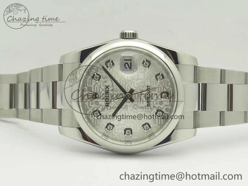 DateJust 36 SS 116200 Polished Bezel DJF Best Edition Silver Com Diam Dial on SS 904L Oyster Bracelet A Contemporary 3370