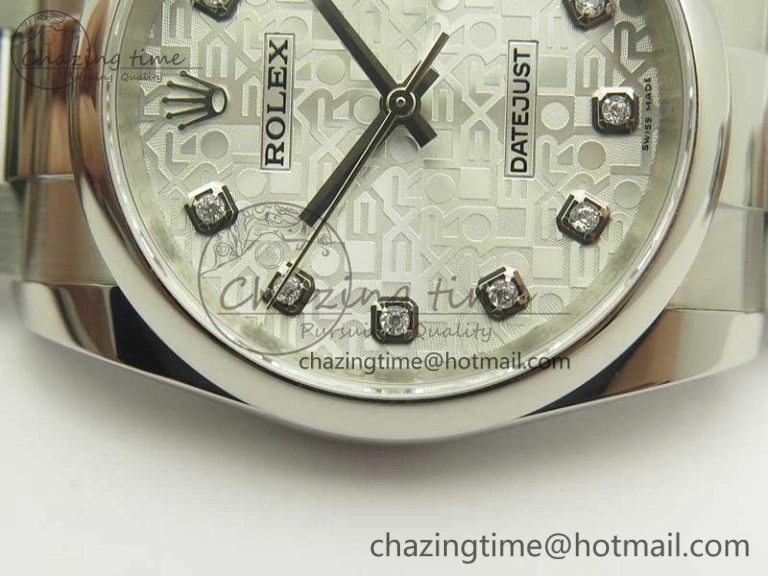 DateJust 36 SS 116200 Polished Bezel DJF Best Edition Silver Com Diam Dial on SS 904L Oyster Bracelet A Contemporary 3370