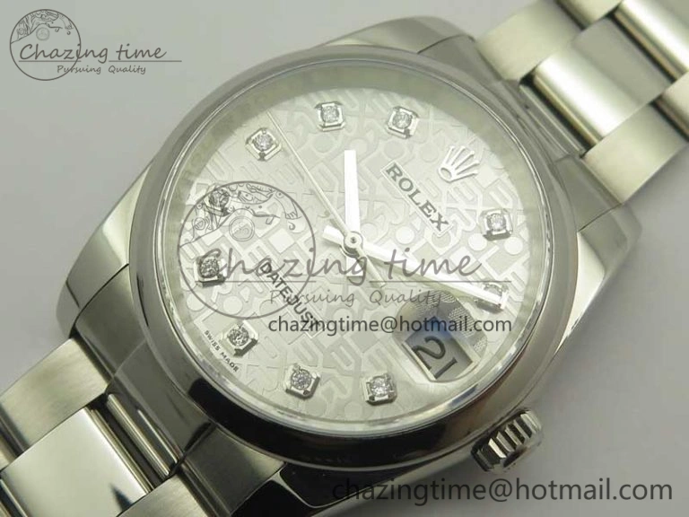 DateJust 36 SS 116200 Polished Bezel DJF Best Edition Silver Com Diam Dial on SS 904L Oyster Bracelet A Contemporary 3370