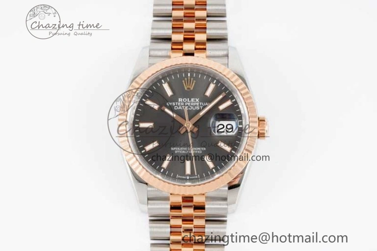 DateJust 36 SS 116231 VSF 1:1 Best Edition 904L Steel Gray Stick Dial on Jubilee Bracelet VS Practical 2058