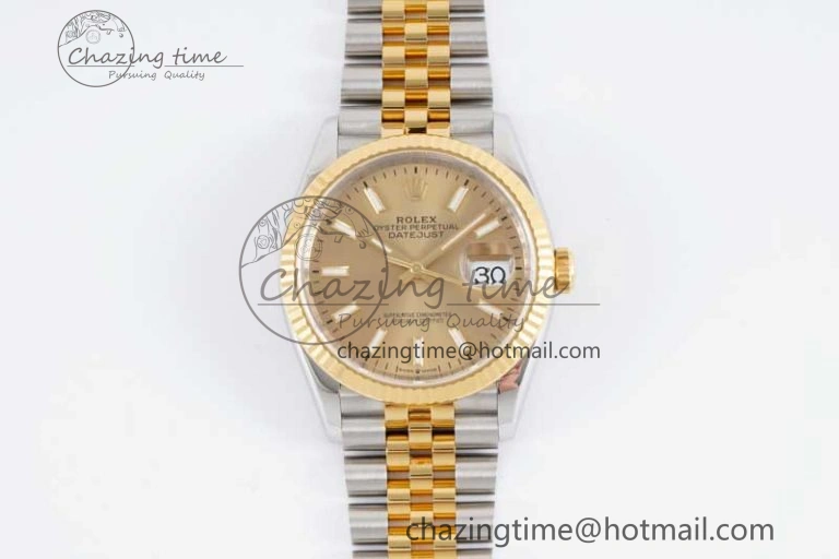 DateJust 36 SS 116233 VSF 1:1 Best Edition 904L Steel YG Stick Dial on Jubilee Bracelet VS FlexibleFit 2025
