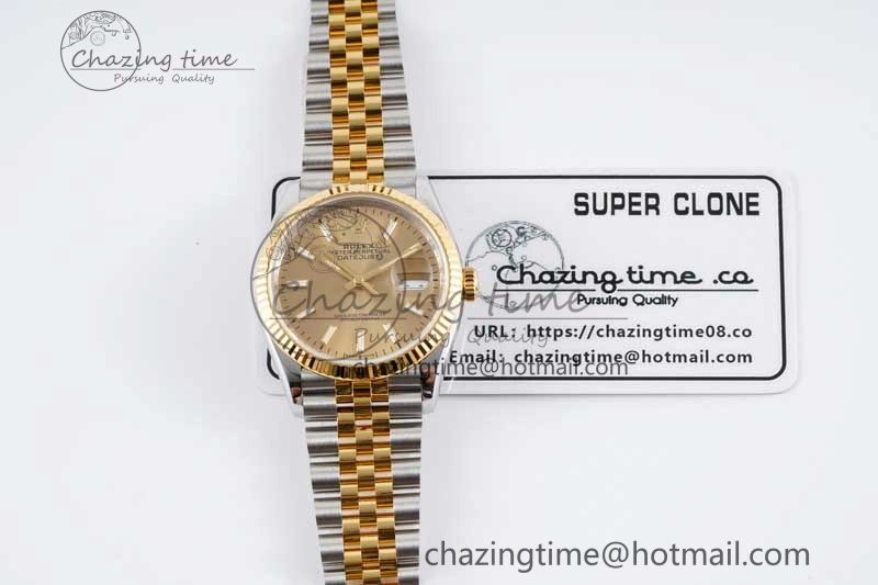 DateJust 36 SS 116233 VSF 1:1 Best Edition 904L Steel YG Stick Dial on Jubilee Bracelet VS FlexibleFit 2025