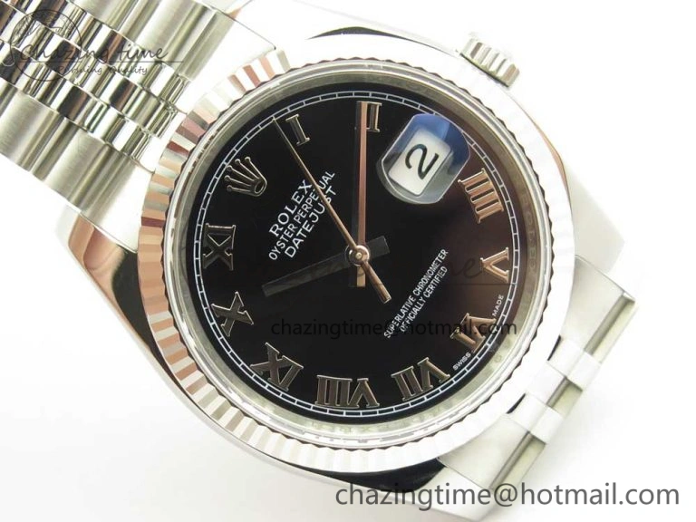 DateJust 36 SS 116234 ARF 1:1 Best Edition 904L Steel Black Dial Roman Markers on Jubilee Bracelet SH3135 V Stretchable 3307