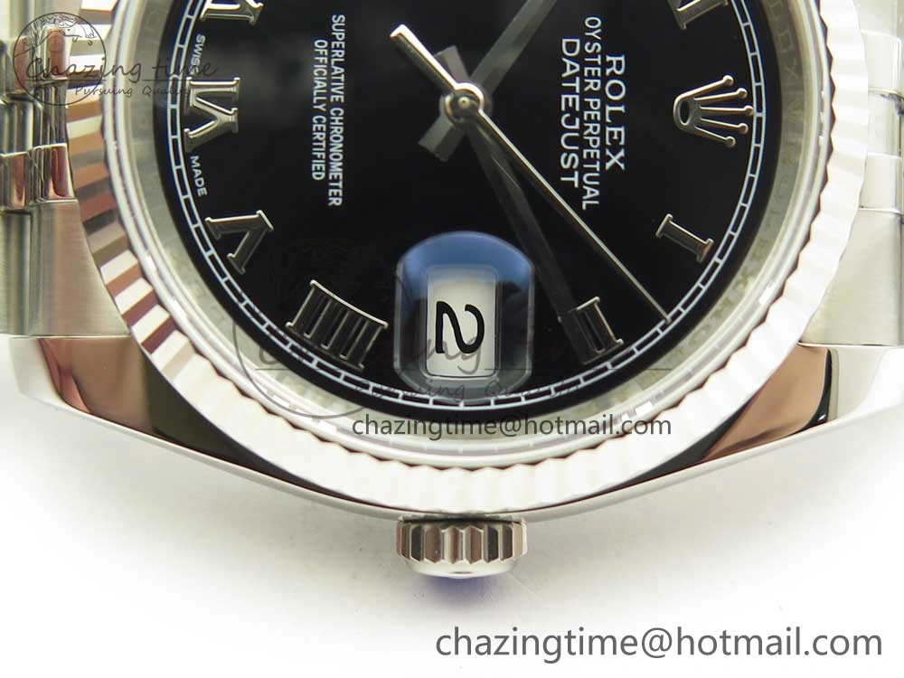 DateJust 36 SS 116234 ARF 1:1 Best Edition 904L Steel Black Dial Roman Markers on Jubilee Bracelet SH3135 V Stretchable 3307