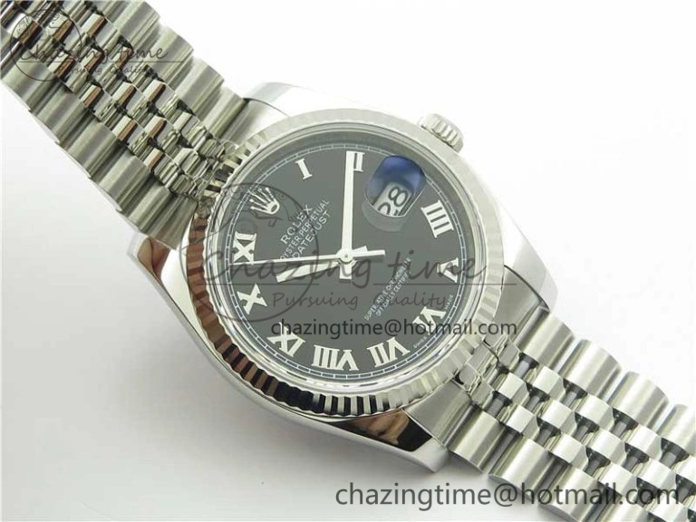 Neat DateJust 36 SS 116234 ARF 1:1 Best Edition 904L Steel Black Dial Roman Markers on Jubilee Bracelet SH3135 V 3197