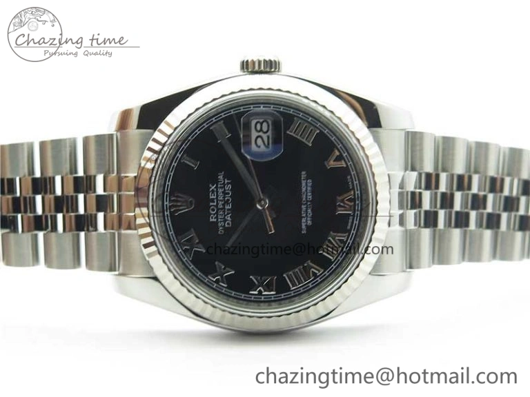 Neat DateJust 36 SS 116234 ARF 1:1 Best Edition 904L Steel Black Dial Roman Markers on Jubilee Bracelet SH3135 V 3197