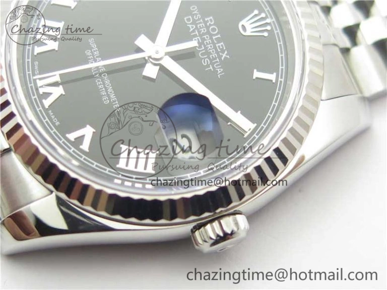 Neat DateJust 36 SS 116234 ARF 1:1 Best Edition 904L Steel Black Dial Roman Markers on Jubilee Bracelet SH3135 V 3197