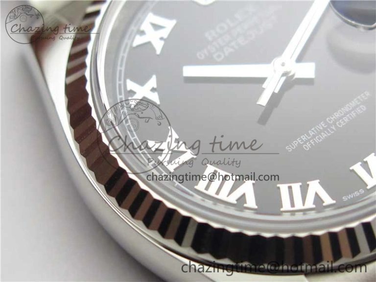 Neat DateJust 36 SS 116234 ARF 1:1 Best Edition 904L Steel Black Dial Roman Markers on Jubilee Bracelet SH3135 V 3197