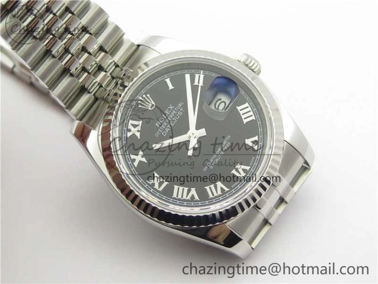 Neat DateJust 36 SS 116234 ARF 1:1 Best Edition 904L Steel Black Dial Roman Markers on Jubilee Bracelet SH3135 V 3197
