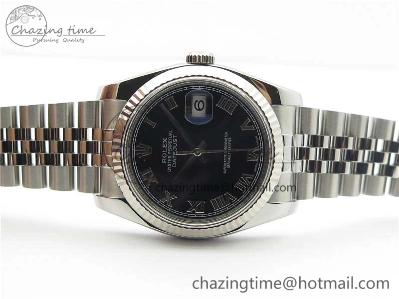 Neat DateJust 36 SS 116234 ARF 1:1 Best Edition 904L Steel Black Dial Roman Markers on Jubilee Bracelet SH3135 V 3197