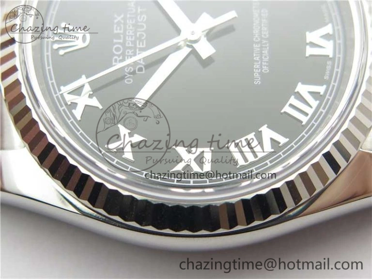 Neat DateJust 36 SS 116234 ARF 1:1 Best Edition 904L Steel Black Dial Roman Markers on Jubilee Bracelet SH3135 V 3197