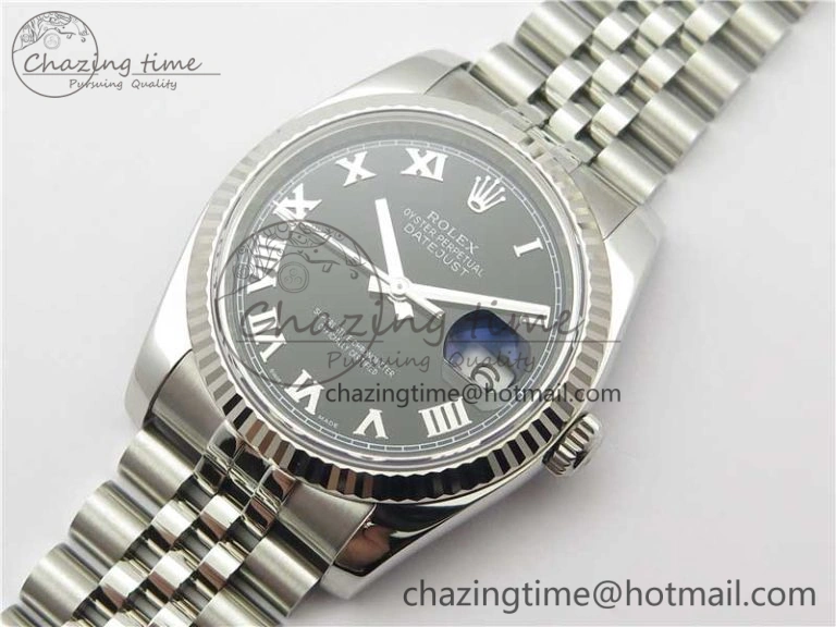 Neat DateJust 36 SS 116234 ARF 1:1 Best Edition 904L Steel Black Dial Roman Markers on Jubilee Bracelet SH3135 V 3197