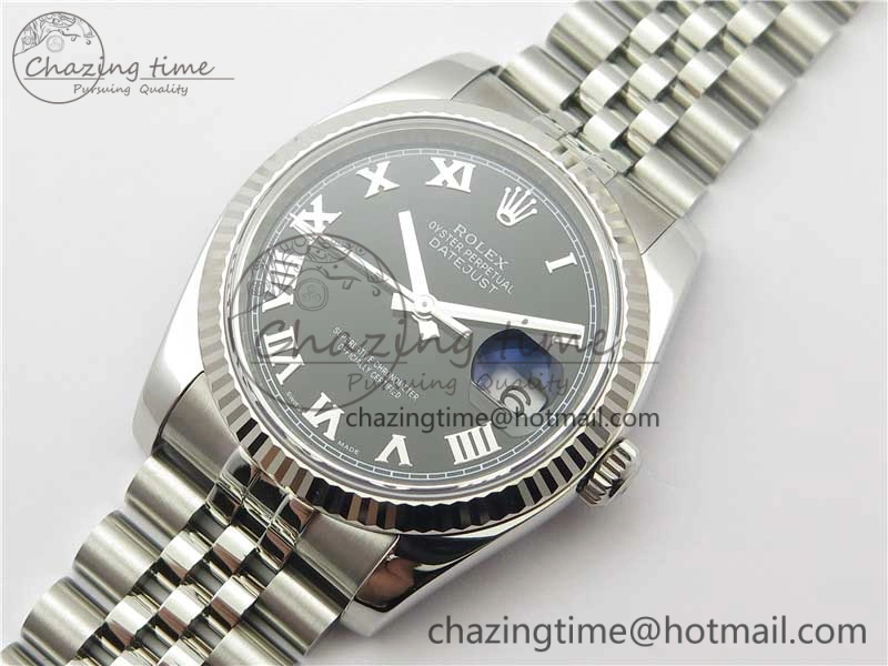 Neat DateJust 36 SS 116234 ARF 1:1 Best Edition 904L Steel Black Dial Roman Markers on Jubilee Bracelet SH3135 V 3197
