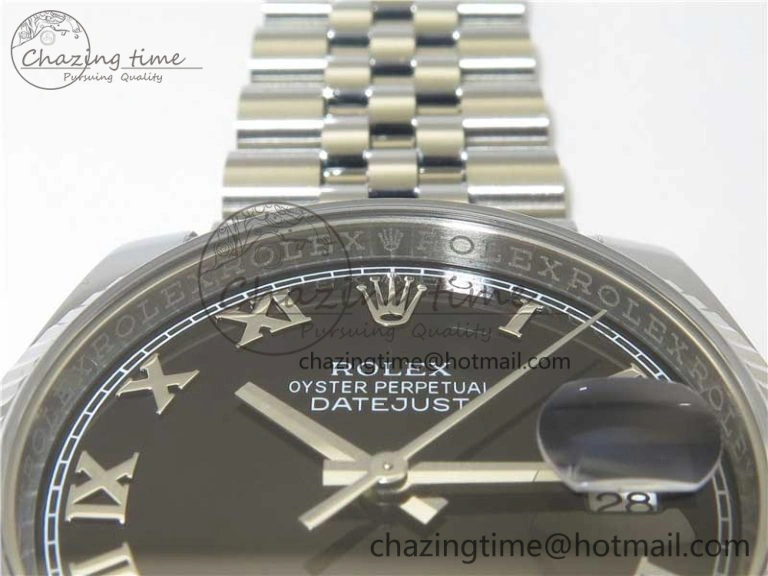Neat DateJust 36 SS 116234 ARF 1:1 Best Edition 904L Steel Black Dial Roman Markers on Jubilee Bracelet SH3135 V 3197