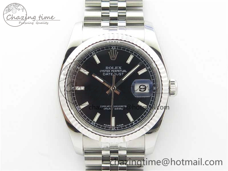 Lightweight DateJust 36 SS 116234 ARF 1:1 Best Edition 904L Steel Black Dial on Jubilee Bracelet SH3135 V 3211
