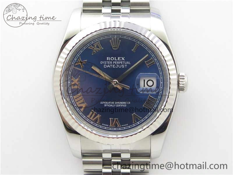DateJust 36 SS 116234 ARF 1:1 Best Edition 904L Steel Blue Dial Roman Markers on Jubilee Bracelet SH3135 V Versatile 3199