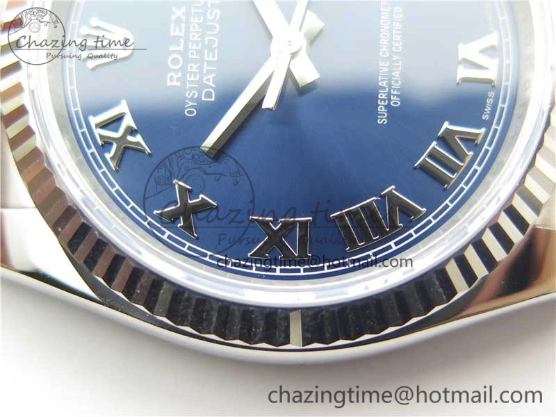 DateJust 36 SS 116234 ARF 1:1 Best Edition 904L Steel Blue Dial Roman Markers on Jubilee Bracelet SH3135 V Versatile 3199