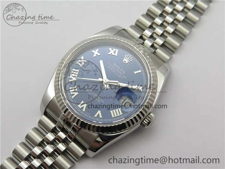 DateJust 36 SS 116234 ARF 1:1 Best Edition 904L Steel Blue Dial Roman Markers on Jubilee Bracelet SH3135 V Versatile 3199